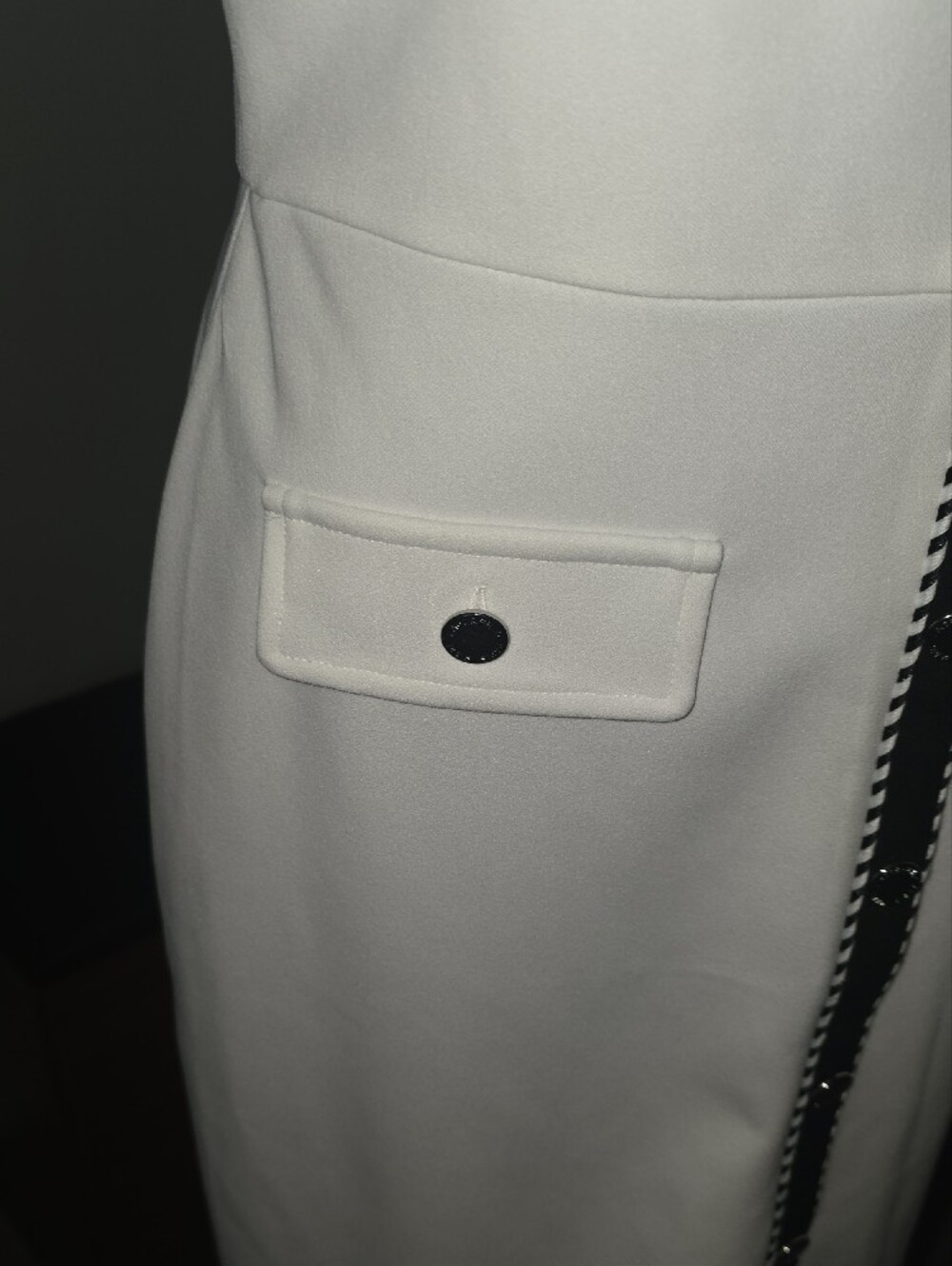 Karl Lagerfeld White Dress with Black Trim - Picture 4 of 8